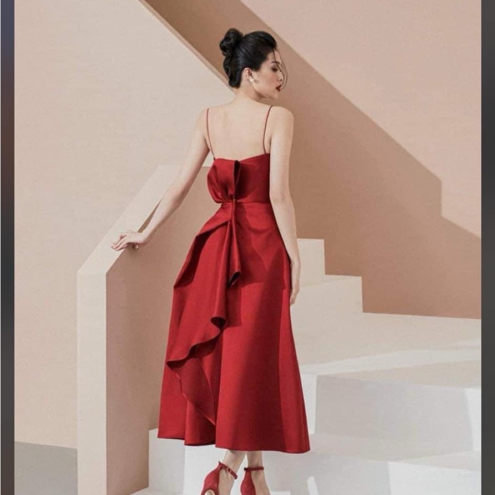 Lane JT Joshephine Back Bow Midi dress Red